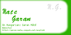 mate garan business card
